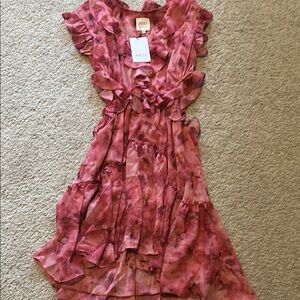 Misa Los Angeles Pink Midi Dress